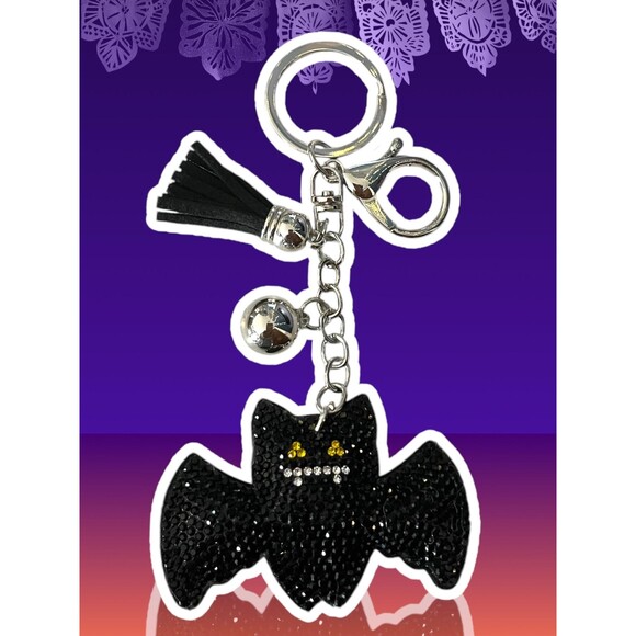 Sparkling Rhinestone Bat Keychain. Add Sparkle to Your Keys! - Picture 3 of 4